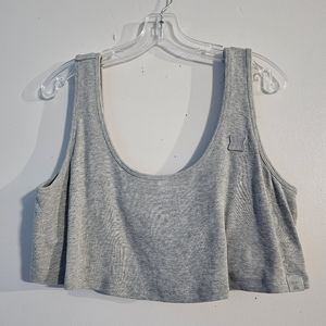 SAVAGE X FENTY EUC Gray Plus Size Ribbed Sleep Crop top, 1X